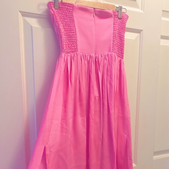 Amanda Uprichard Hot Pink Gisele Midi Dress - Picture 8 of 17